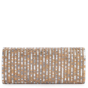 Clutch Strass Dourado/Prata