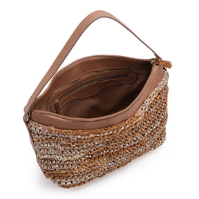 Bolsa Hobo Couro Ouro/Marrom