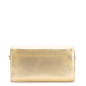 Clutch Couro Dourado