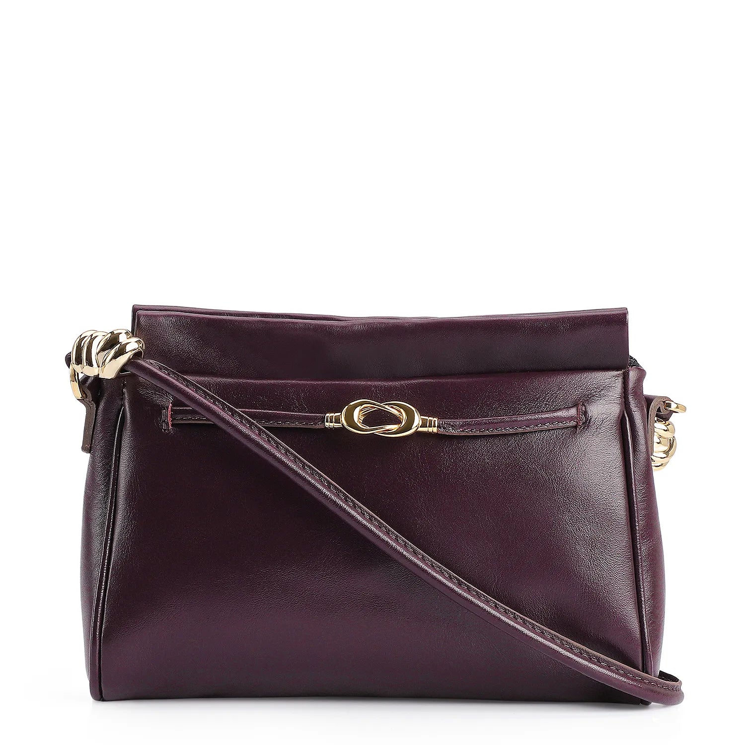 Bolsa Transversal Couro Roxo