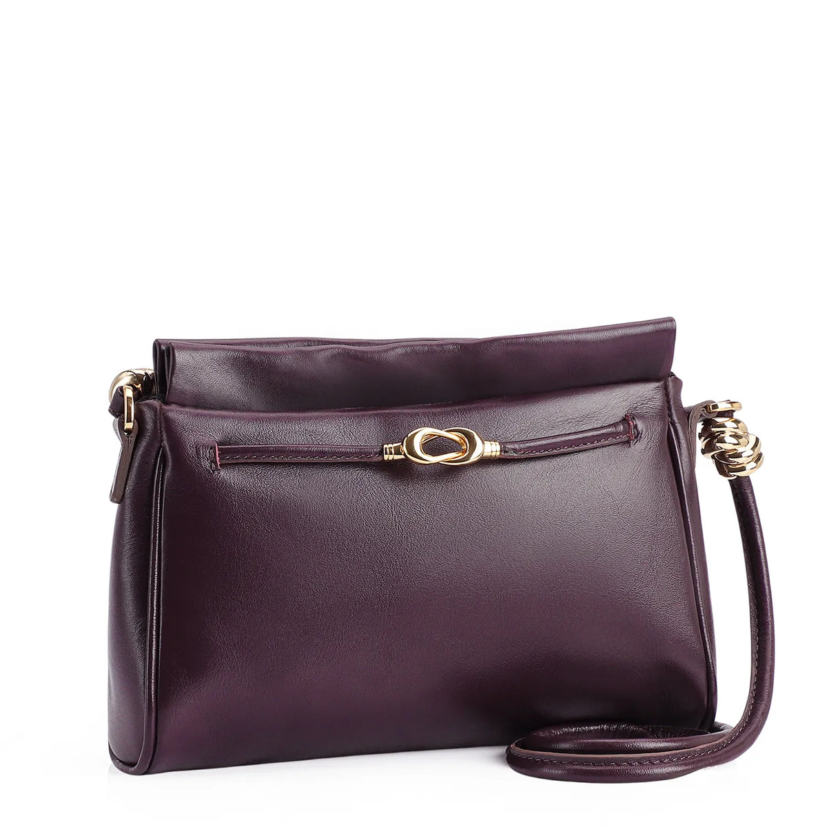 Bolsa Transversal Couro Roxo