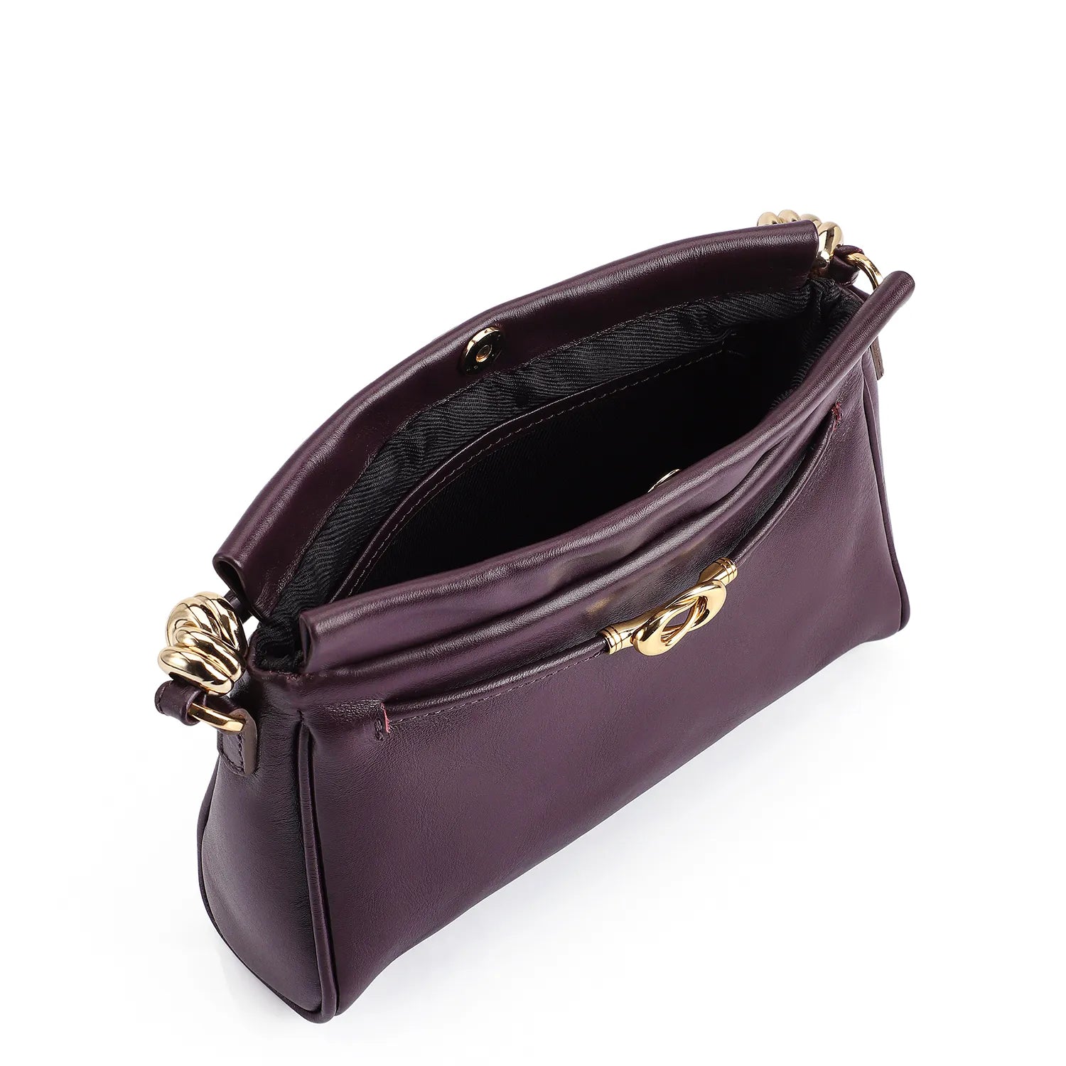 Bolsa Transversal Couro Roxo