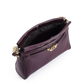 Bolsa Transversal Couro Roxo