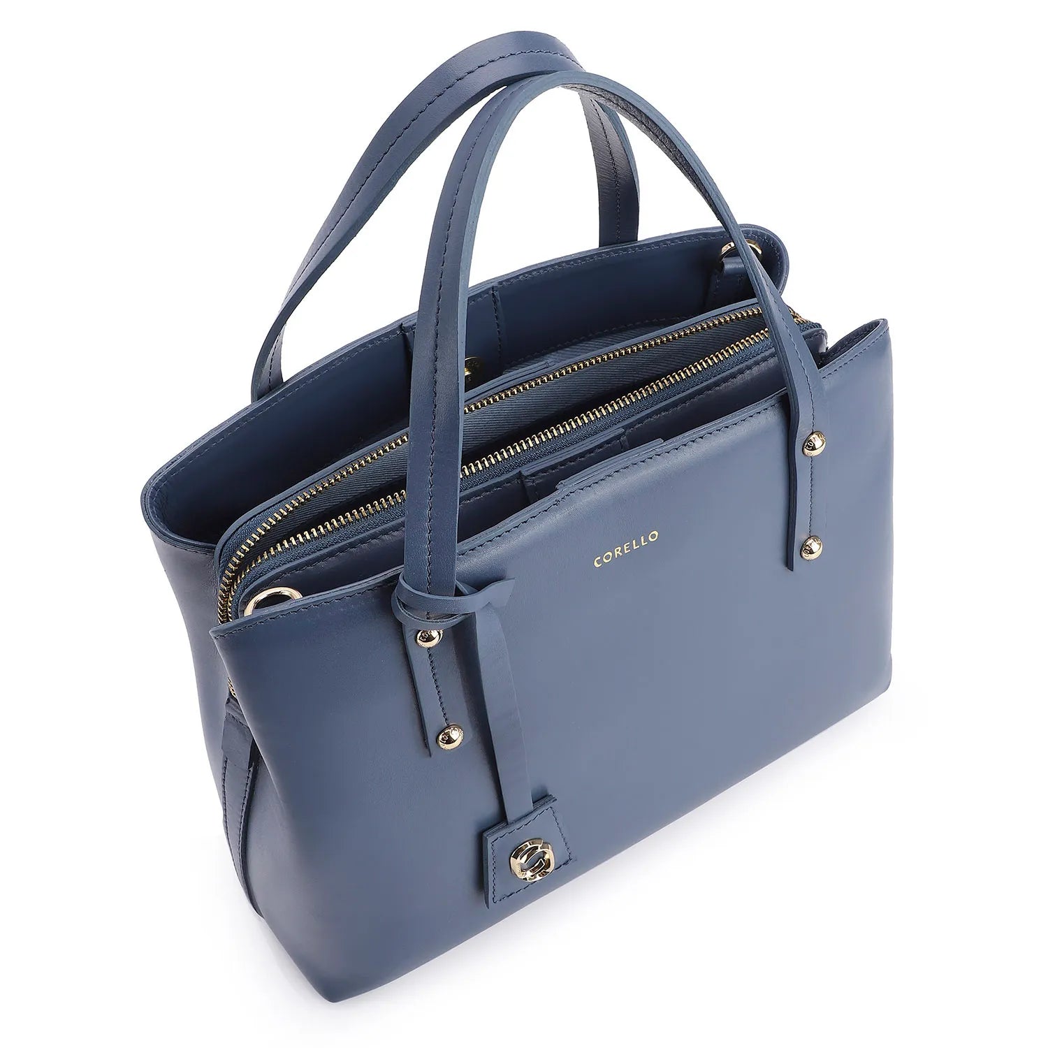 Bolsa Tote Couro Azul