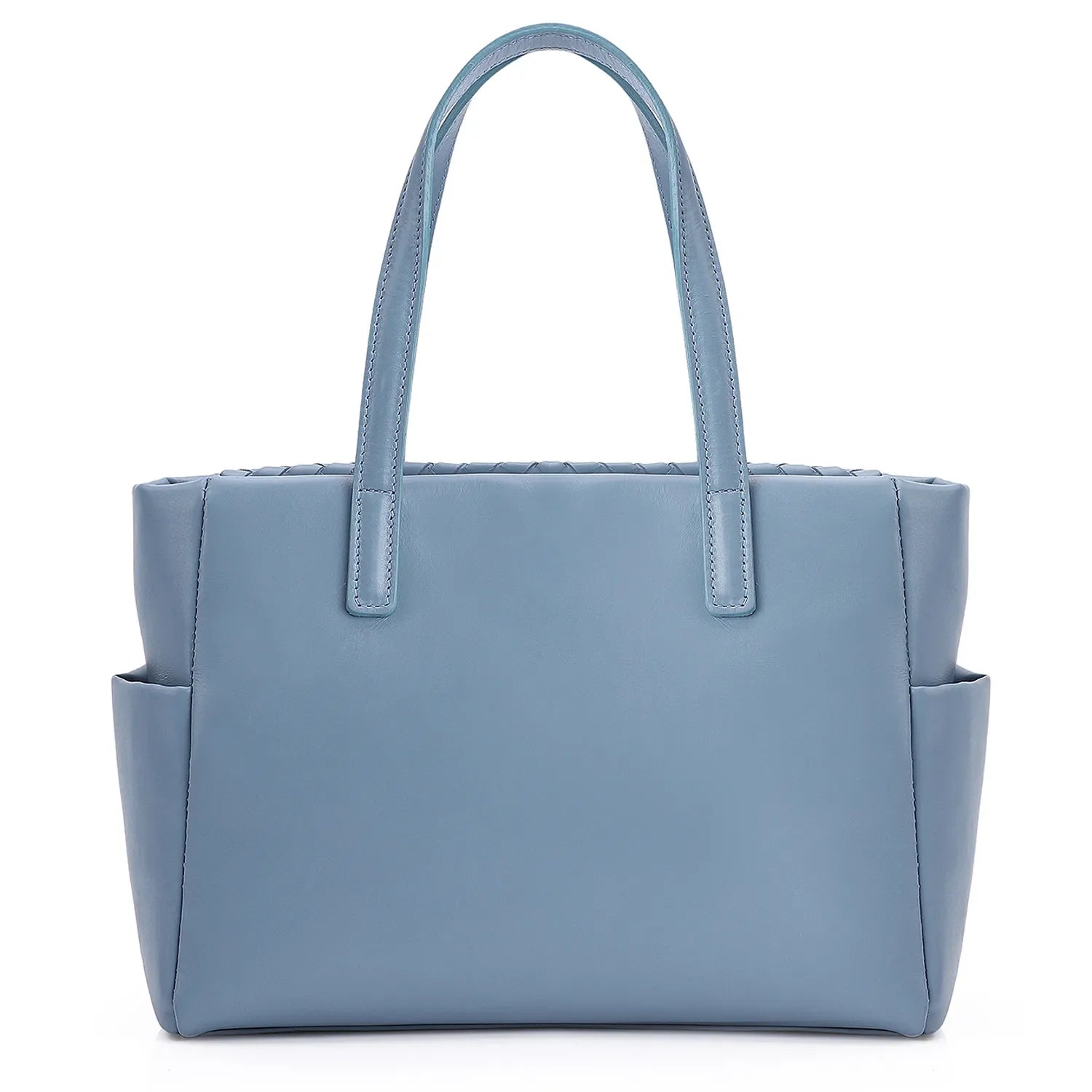 Bolsa Tote Tressê Couro Azul