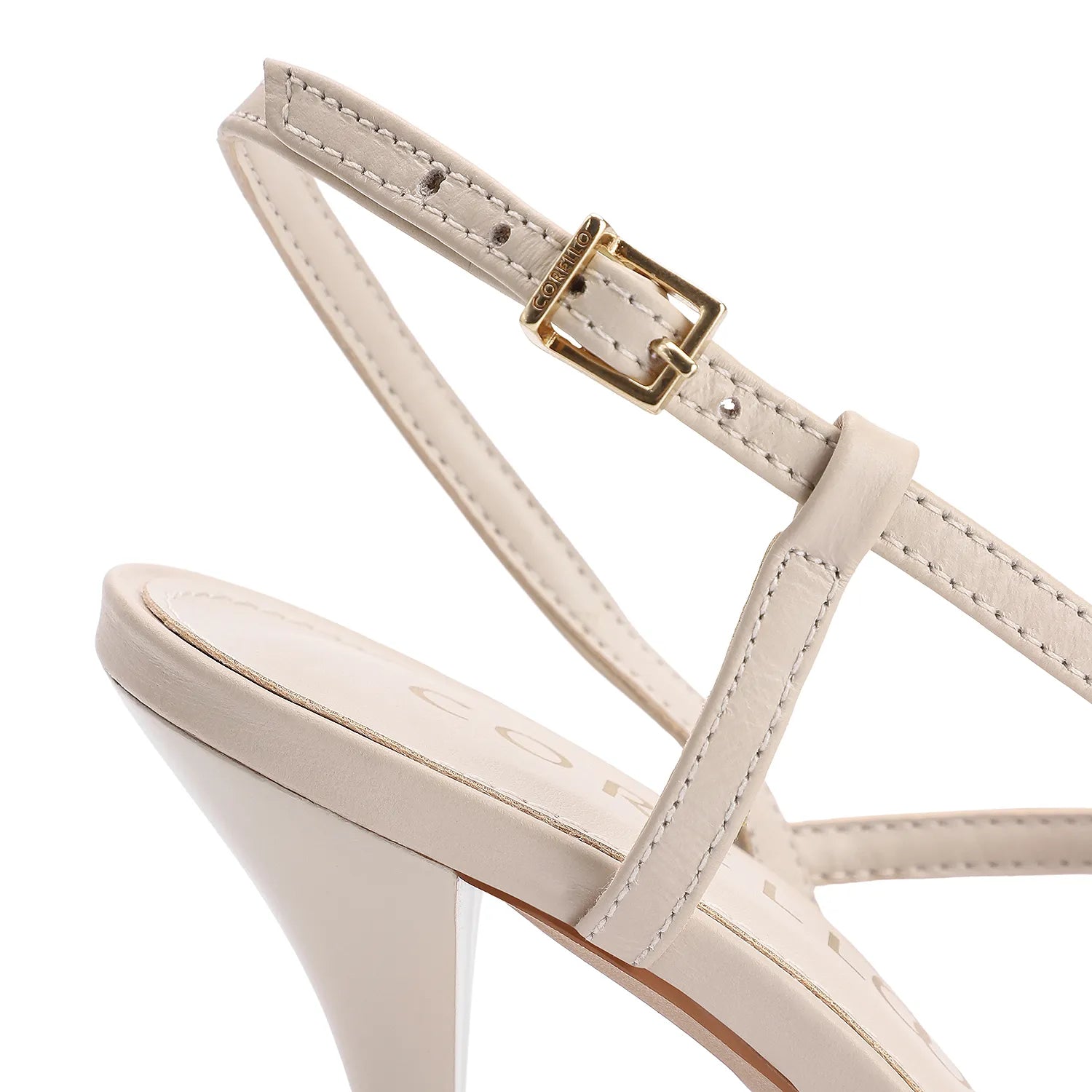 Scarpin Tressê Couro Off White/Bege