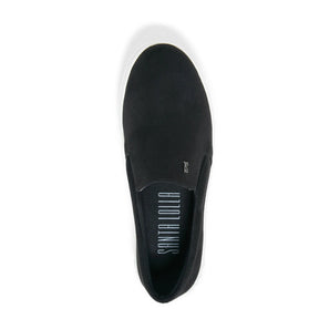 Tênis Slip On Suede Sola Alta Preto