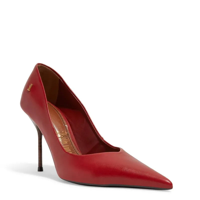 Scarpin One Couro Nobre Soft Vermelho Salto Alto