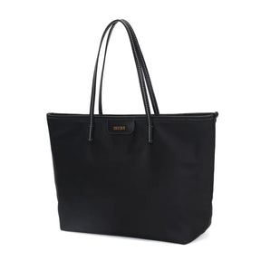 Bolsa Shopper Nylon Preto E Branco Pespontos