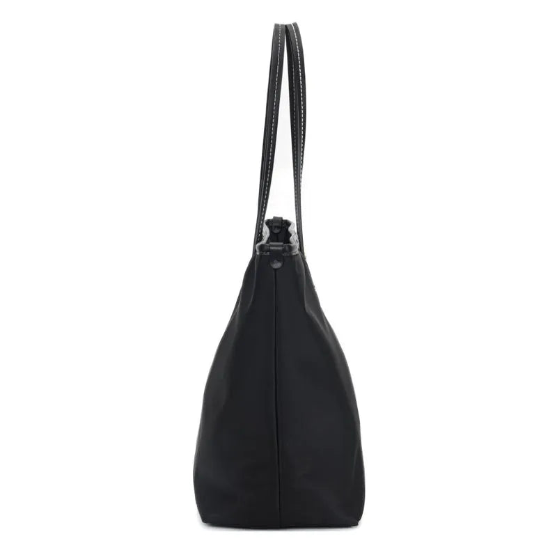 Bolsa Shopper Nylon Preto E Branco Pespontos