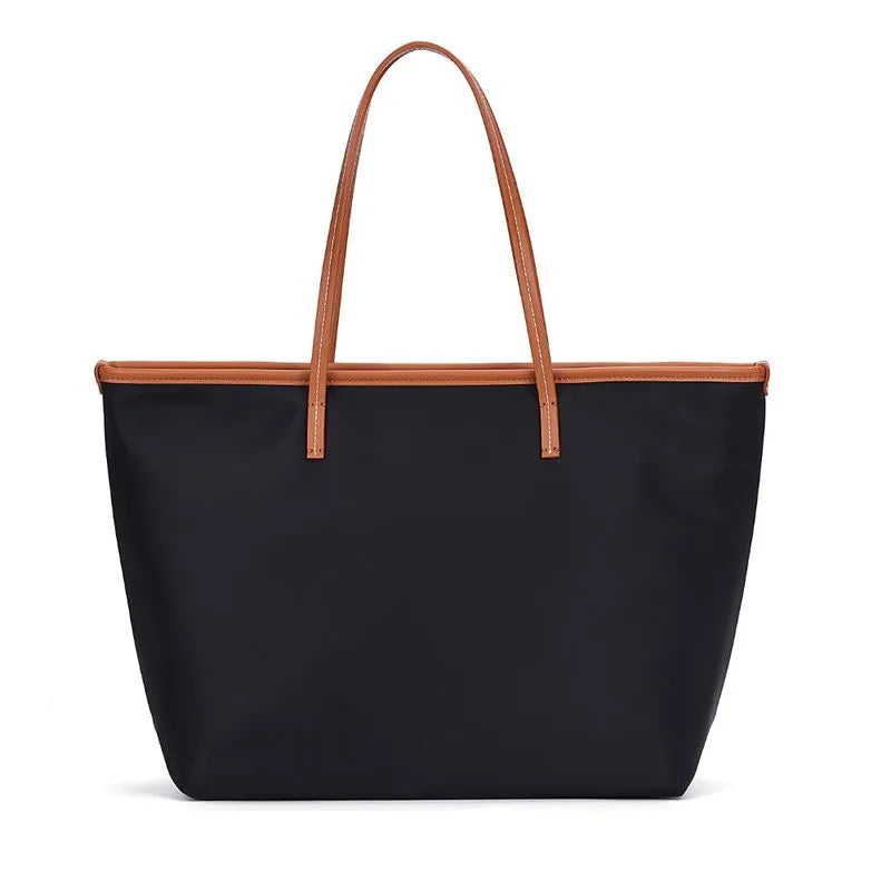 Bolsa Shopper Universitária Grande de Nylon Preta