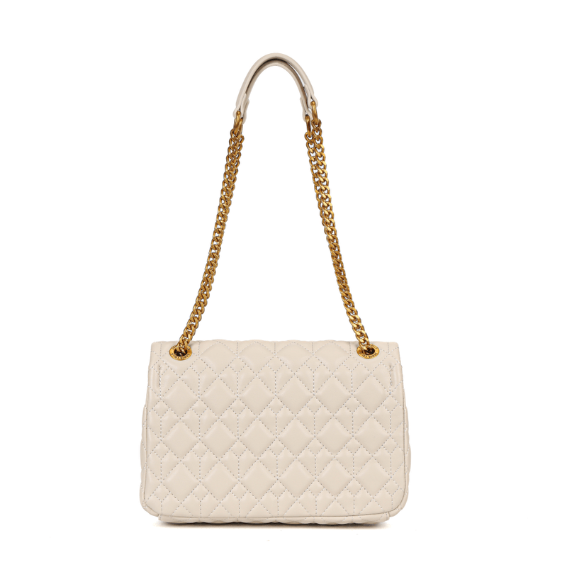 Bolsa Off White Soft Matelassê Alça Corrente Dourada